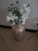 Vaas goud met kustbloemen, Ophalen, Gebruikt, Overige kleuren, Glas