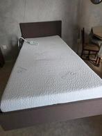 Verstelbaar eenpersoonsbed met matras en bedhek, Verstelbaar, 90 cm, Eenpersoons, Bruin