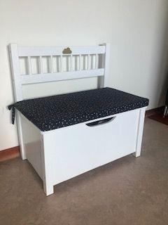 speelgoedbankje opbergkist zitbank klepbank houten bankje, Huis en Inrichting, Woonaccessoires | Kisten, Zo goed als nieuw, 50 tot 75 cm