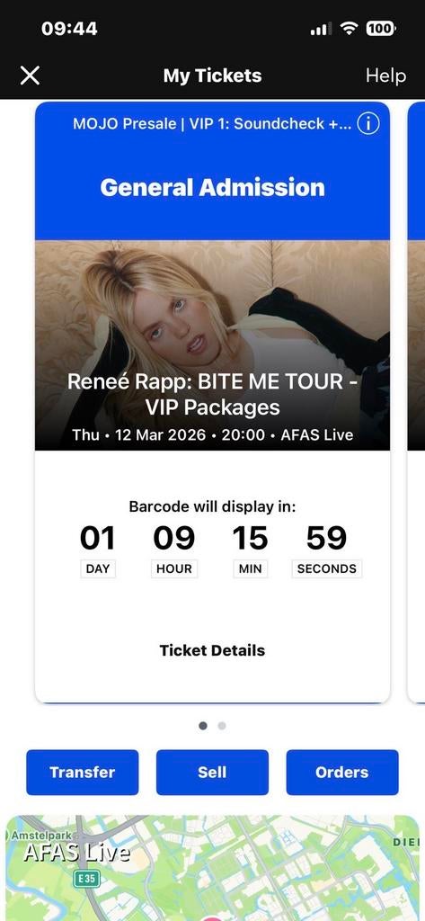 Vip1 ticket for renee rapp amsterdam, Tickets en Kaartjes, Eén persoon