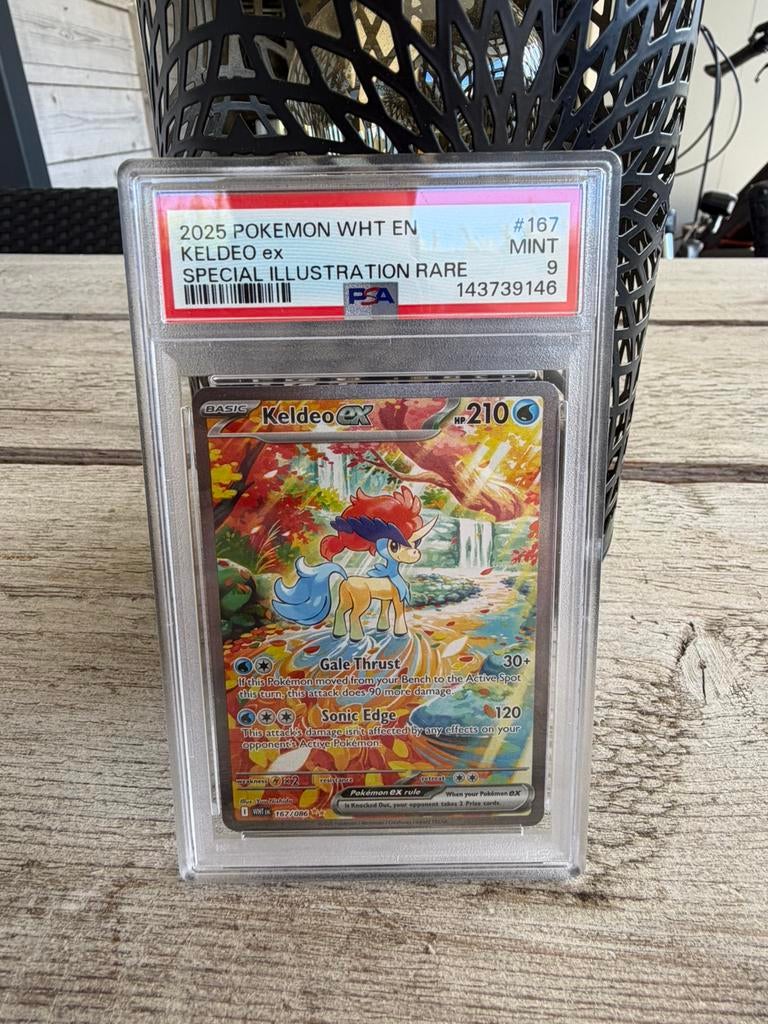 Keldeo EX #167 White Flare PSA 9, Ophalen of Verzenden, Zo goed als nieuw