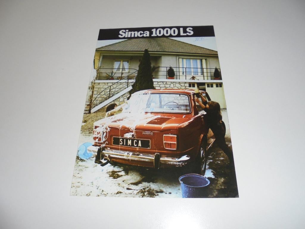brochure Simca 1000 LS  1972, Ophalen of Verzenden, Zo goed als nieuw, Overige merken