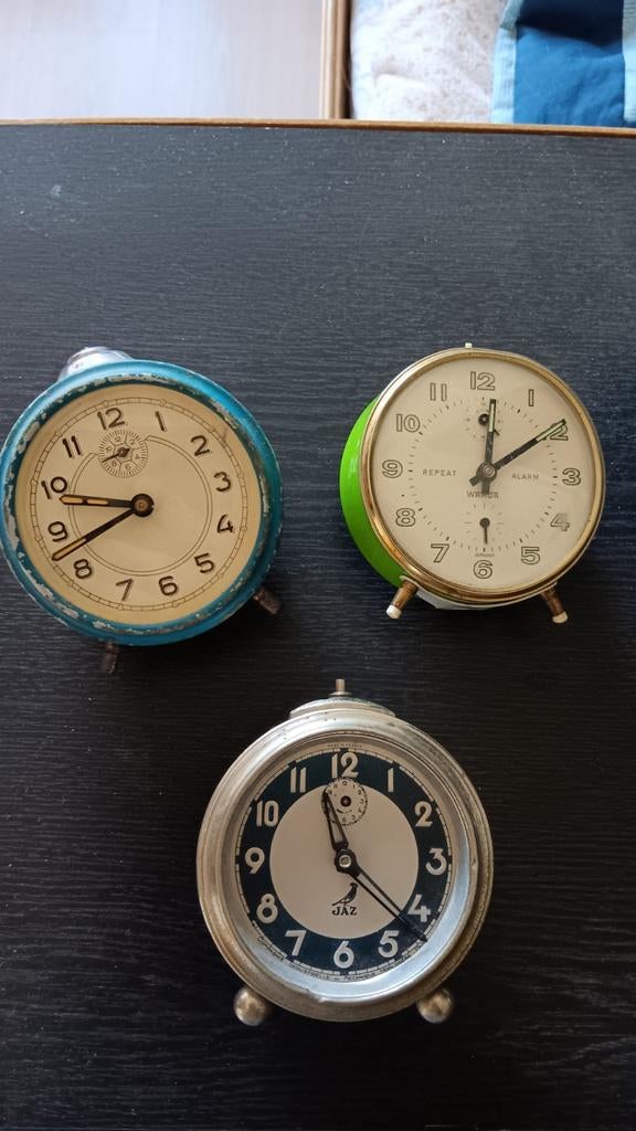 Vintage Wekkers - Set van 3, Ophalen of Verzenden, Gebruikt, Analoog, Wekker of Tafelklok