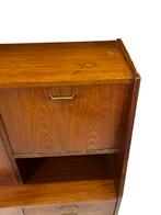 Vinrage compacte wandkast highboard teak fineer opknapper, Vintage, Zo goed als nieuw, Vintage, Ophalen