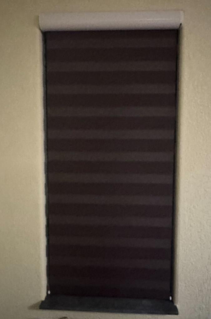 Duo rolgordijn - Terrabruin - 75 x 160 en 80 x 215 cm (b/l), Huis en Inrichting, Stoffering | Gordijnen en Lamellen, Zo goed als nieuw