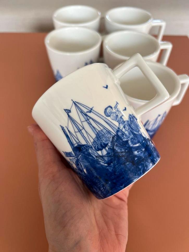 10 Douwe Egberts x Piet Hein Eek kopjes -7 gebruikt, 3 nieuw, Huis en Inrichting, Keuken | Servies, Zo goed als nieuw, Kop(pen) en/of Schotel(s)