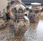 Toyo Japan Eiwa Kinsei Potje Vaas Pauw Pioenroos rond Blauw, Antiek en Kunst, Ophalen of Verzenden