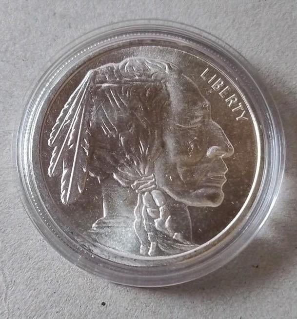 1 oz silver munt Amerikaanse Indian Head /Buffalo, Ophalen of Verzenden, Zilver