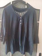 Donkerblauw / wit shirt met driekwart mouwen, maat 44, Blauw, Maat 42/44 (L), Ophalen of Verzenden, Zo goed als nieuw