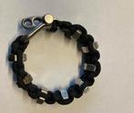 armband van paracord zwart met stoere moeren, Ophalen of Verzenden, Zo goed als nieuw, Zwart, Overige materialen