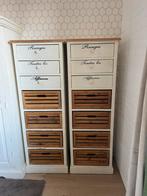 2 Hoge smalle nachtkasten / kasten, Huis en Inrichting, Kasten | Ladekasten, Ophalen, Minder dan 50 cm, Gebruikt, 5 laden of meer