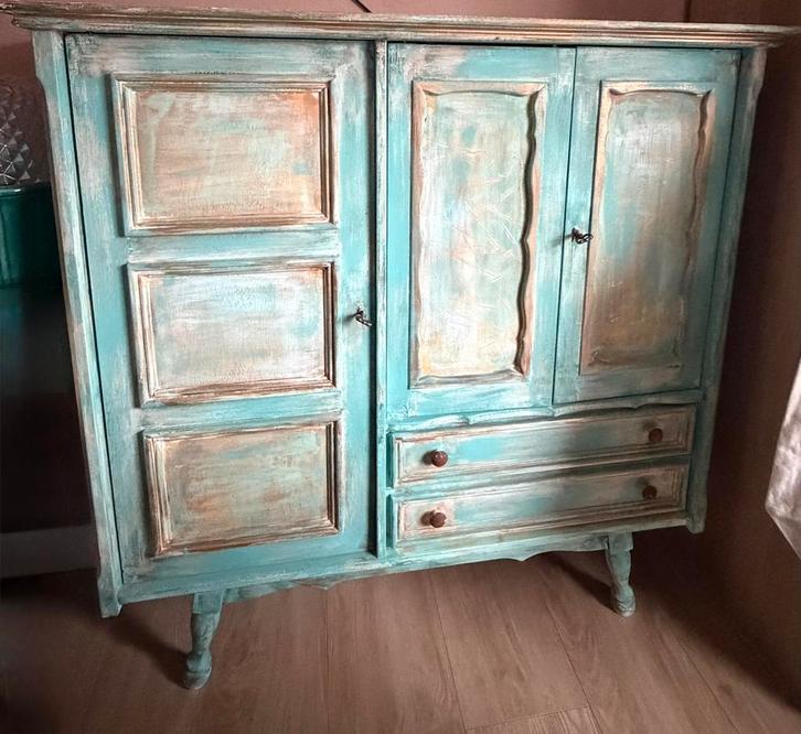 Ibiza style kast, Huis en Inrichting, Kasten | Dressoirs, Zo goed als nieuw, 100 tot 150 cm, 25 tot 50 cm, Met lade(s), Met deur(en)