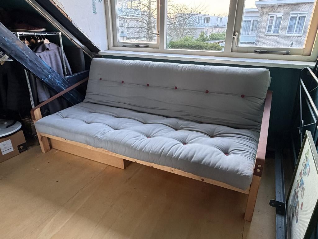 Mooie Karub slaapbank, Ophalen, Gebruikt, Grijs, Tweepersoons