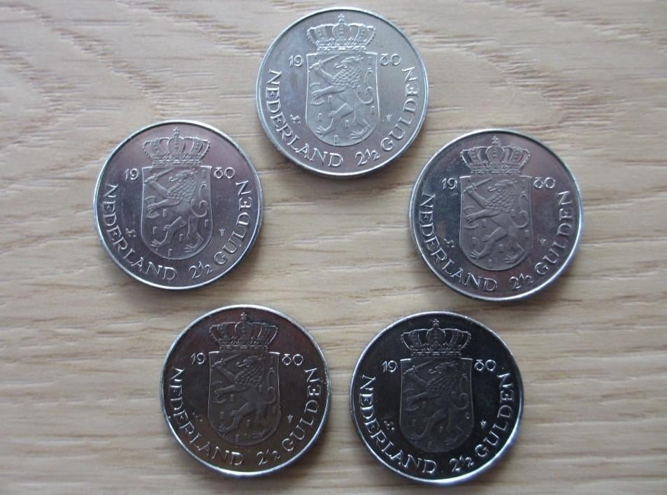 vijf rijksdaalders (2 1/2 gulden) dubbele kop, Postzegels en Munten, Munten | Nederland, Ophalen of Verzenden, Koningin Juliana