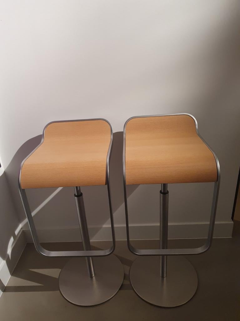 3 LAPALMA LEM barkrukken/ lichtbruin eiken/ la palma, Huis en Inrichting, Barkrukken, Ophalen, 60 tot 90 cm, Zo goed als nieuw