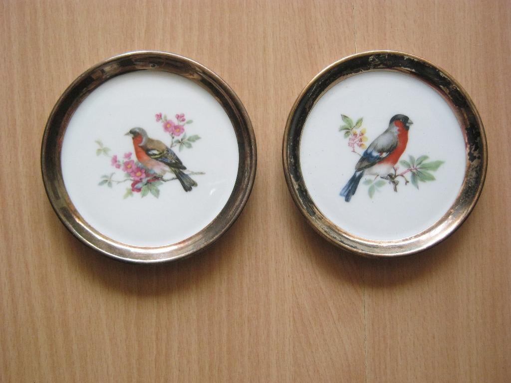 Porseleinen Bordjes met Vogels. , Ophalen of Verzenden