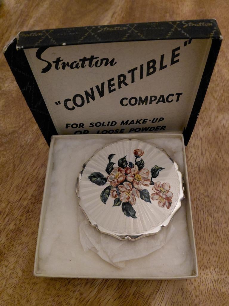 Antieke Stratton poedercomposiet met spiegeltje, Antiek en Kunst, Ophalen of Verzenden