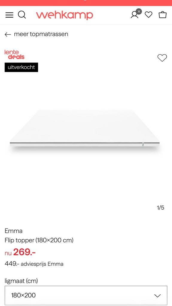 Emma fliptopper, Ophalen of Verzenden, Zo goed als nieuw, Tweepersoons, 180 cm