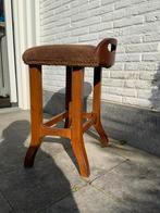 Vintage Art Deco  Houten Kruk, Ophalen, Gebruikt, Bruin, Eén