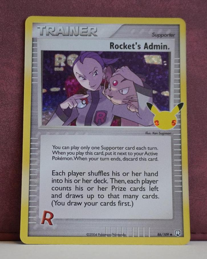 Rocket's Admin Holo 86-109 Celebrations Pokémon Kaart, Hobby en Vrije tijd, Verzamelkaartspellen | Pokémon, Nieuw, Losse kaart
