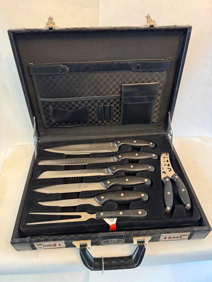 Professionele Messenset in Koffer, Antiek en Kunst, Antiek | Bestek, Ophalen of Verzenden