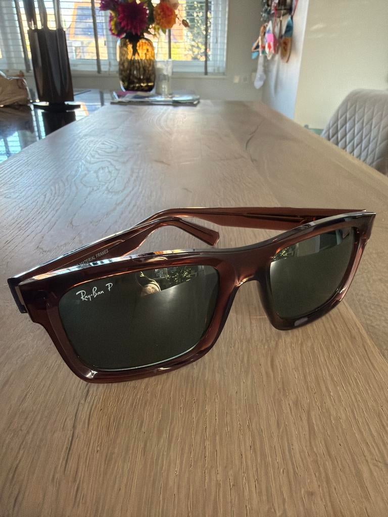 Ray-Ban Warren RB 4396 Polarized, Gebruikt, Zonnebril, Bruin, Ophalen of Verzenden
