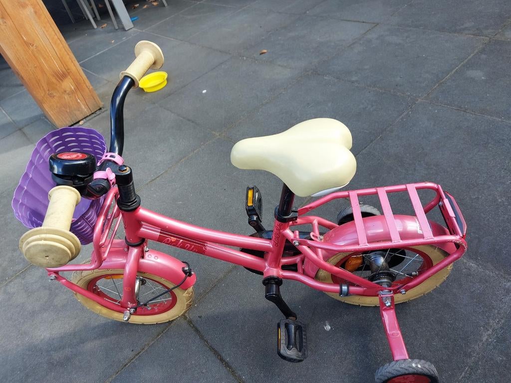 Leuke roze kinderfiets met zijwieltjes - Goede staat!, Ophalen of Verzenden, Gebruikt, Minder dan 16 inch, Zijwieltjes