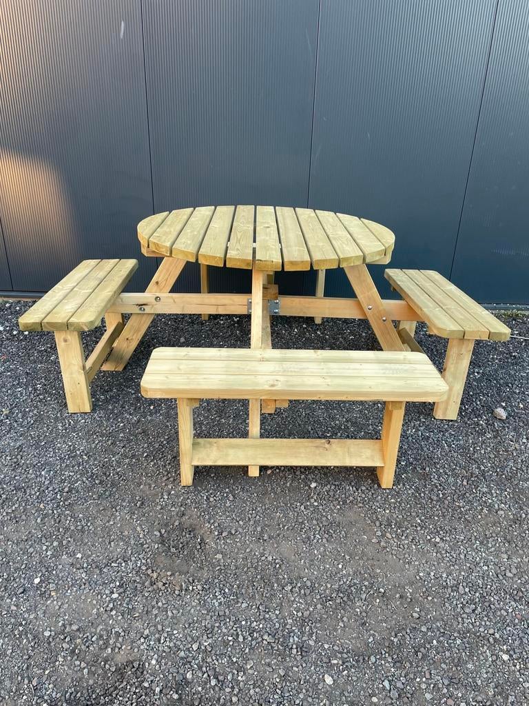 RONDE en VIERKANTE picknicktafels tuintafels HUFTERPROOF, Tuin en Terras, Picknicktafels, Ophalen, Wr, Nieuw, Wr