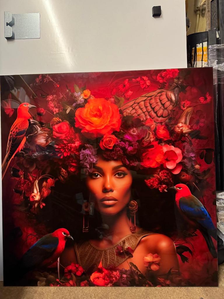 Plexiglas schilderijen met vrouw en olifant, Ophalen