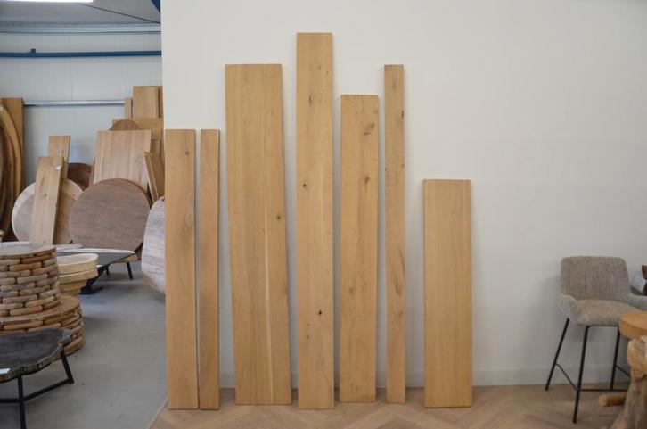 Massief Eiken planken t/m 300 cm, Huis en Inrichting, Woonaccessoires | Wandplanken en Boekenplanken, Nieuw, Verzenden