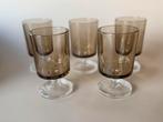 5x Luminarc Cavalier Suéde wijnglazen rookglas jaren '70, Ophalen of Verzenden