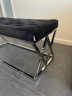 Velvet halbank /eetkamerbank met een RVS onderstel, Ophalen of Verzenden, Zo goed als nieuw