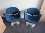 Artifort tulp stoelen blauw, Huis en Inrichting, Stoelen, Ophalen, Twee, Blauw, Zo goed als nieuw