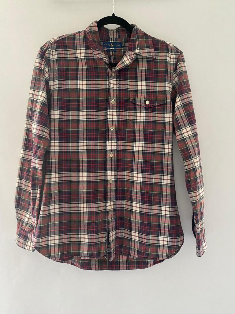 Ralph Lauren flanellen overhemd ruit | maat M / 38, Ophalen of Verzenden, Zo goed als nieuw, Overige kleuren, Halswijdte 39/40 (M)