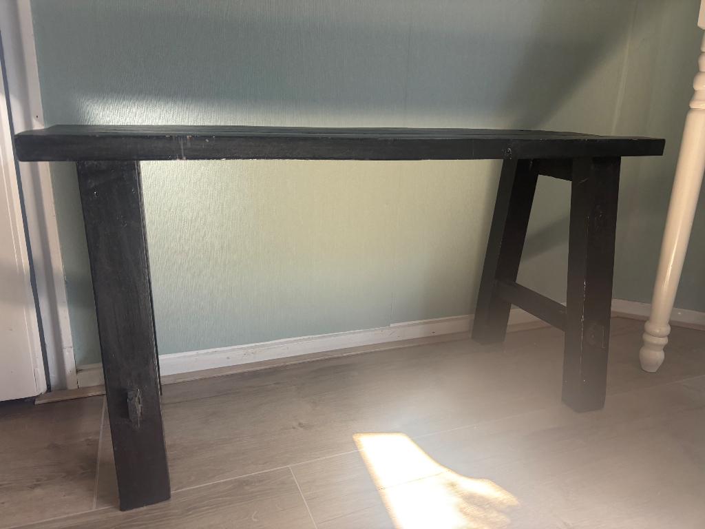 Zwart bankje, Ophalen, Gebruikt, Hout