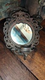 Gietijzeren ijzeren wand spiegel hanger rond kaars, Ophalen of Verzenden