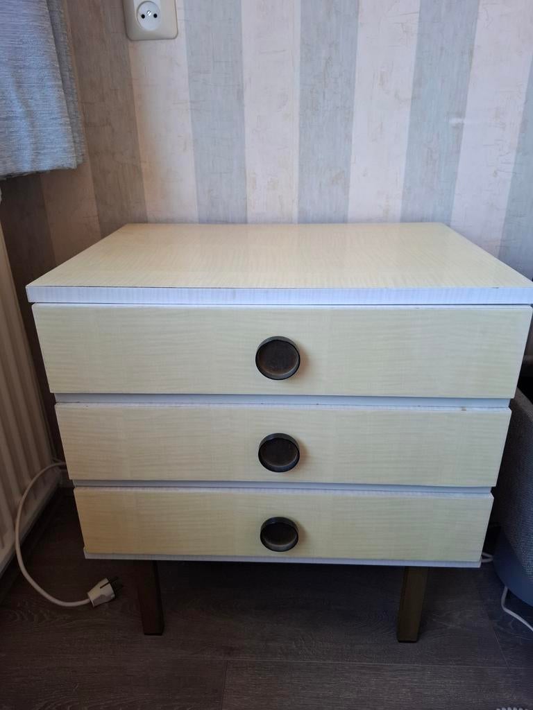 Nachtkastje of ladekastje jaren 60, Ophalen, Minder dan 50 cm, 3 of 4 laden, Minder dan 100 cm