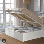 Ikea malm ottoman bed met hyllestad matras 140x200, Ophalen, Wit, Tweepersoons, 140 cm
