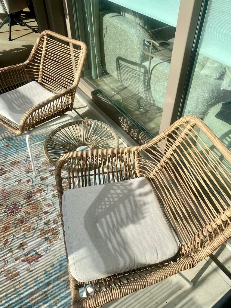 Mooie loungeset, Kunststof, Gebruikt, Bijzettafel, Loungeset