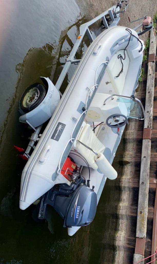 Rib Excellent met Yamaha 15 pk 4 takt, Zo goed als nieuw, Benzine, Minder dan 70 pk, Overige materialen