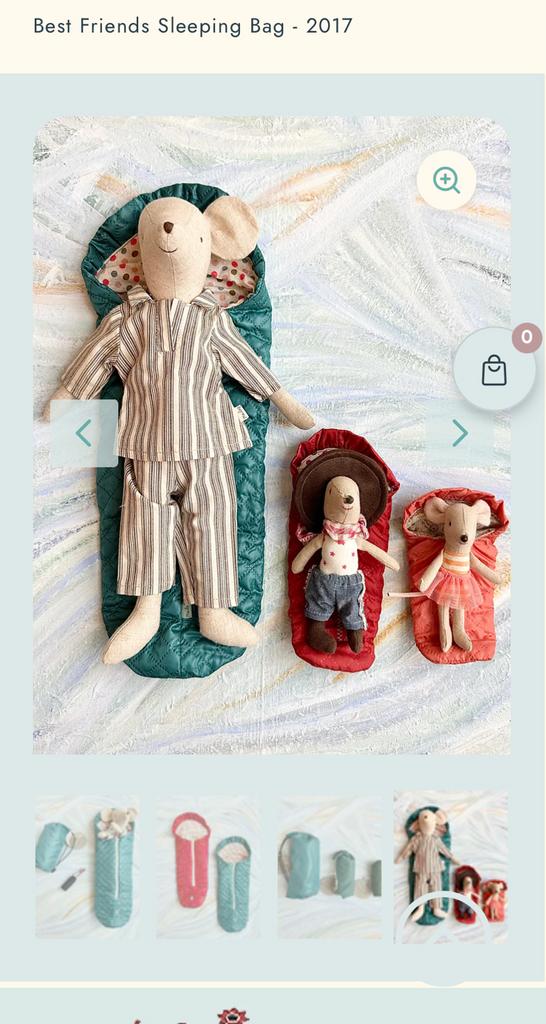 Maileg slaapzakjes voor muizen/konijnen - 2 stuks, Ophalen of Verzenden, Zo goed als nieuw, Minder dan 70 cm, Slaapzak