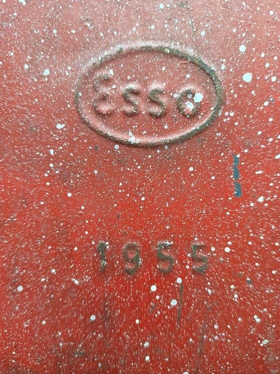 Petroleum kan uit 1955 in gebruikte staat, Antiek en Kunst, Antiek | Emaille, Verzenden