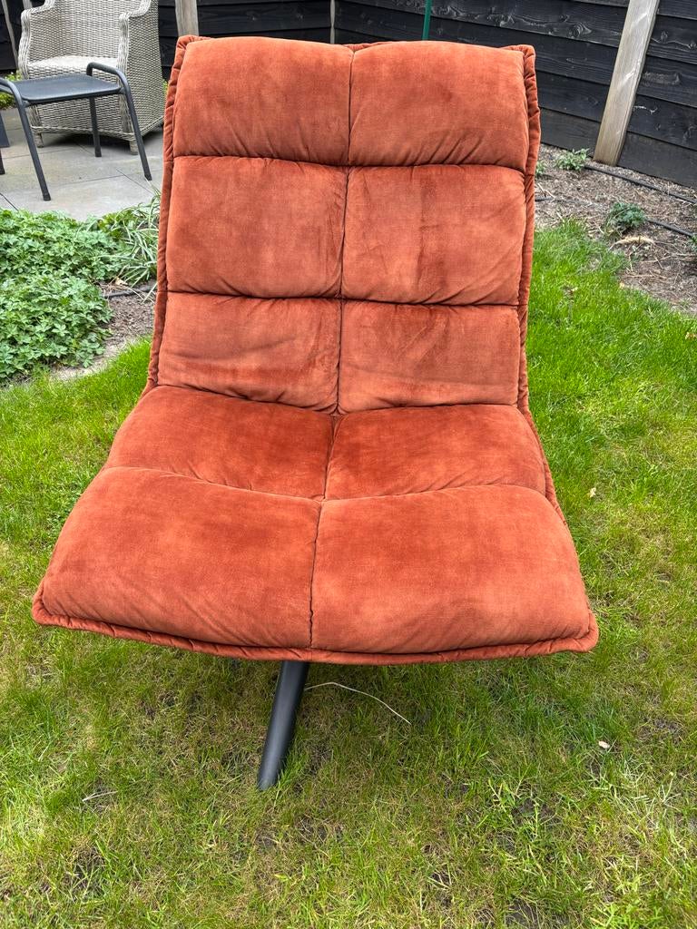 Fauteuil Clay - stof Vic, kleur koper / oranje, Ophalen, Minder dan 75 cm, Zo goed als nieuw, Stof