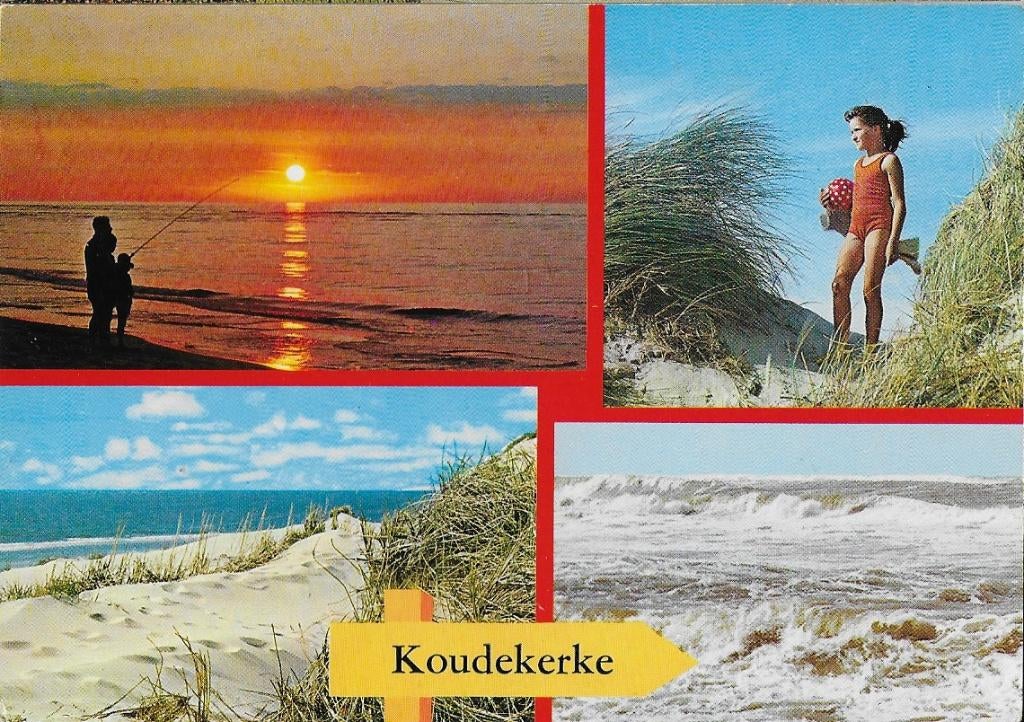 Koudekerke gelopen ansichtkaart ( a729 ), Verzamelen, Ansichtkaarten | Nederland, Ophalen of Verzenden, 1980 tot heden, Gelopen