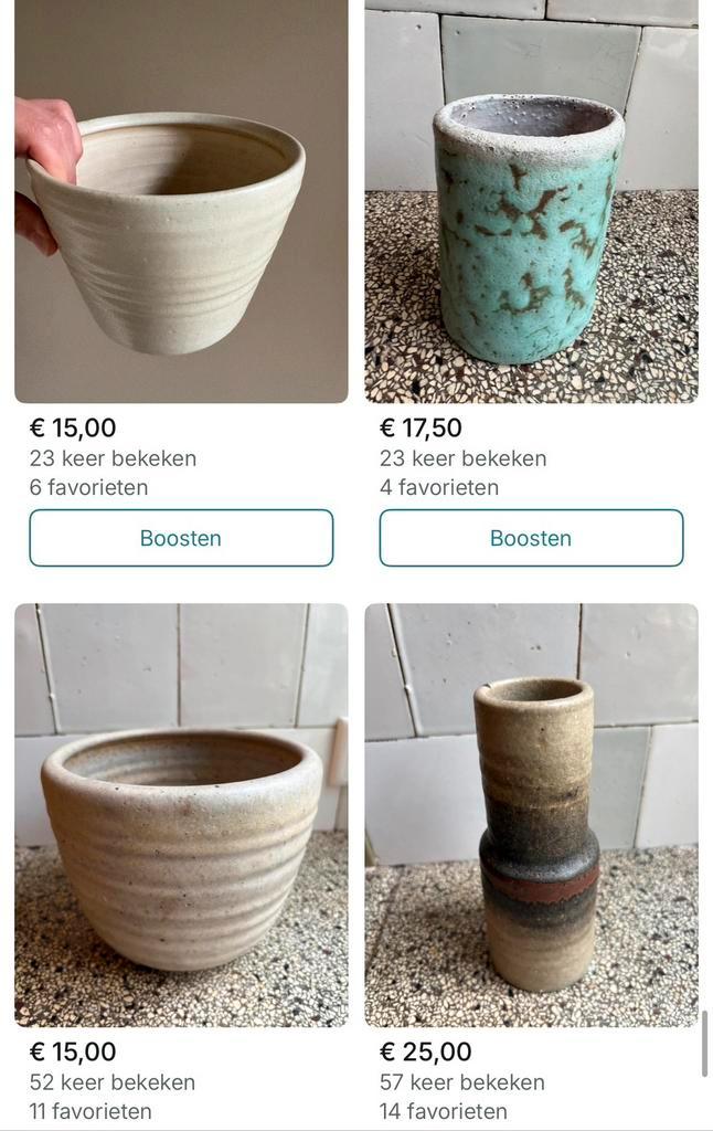 retro bloempot plantenbak Mobach Zaalberg, ecri west germany, Antiek en Kunst, Antiek | Keramiek en Aardewerk, Ophalen of Verzenden