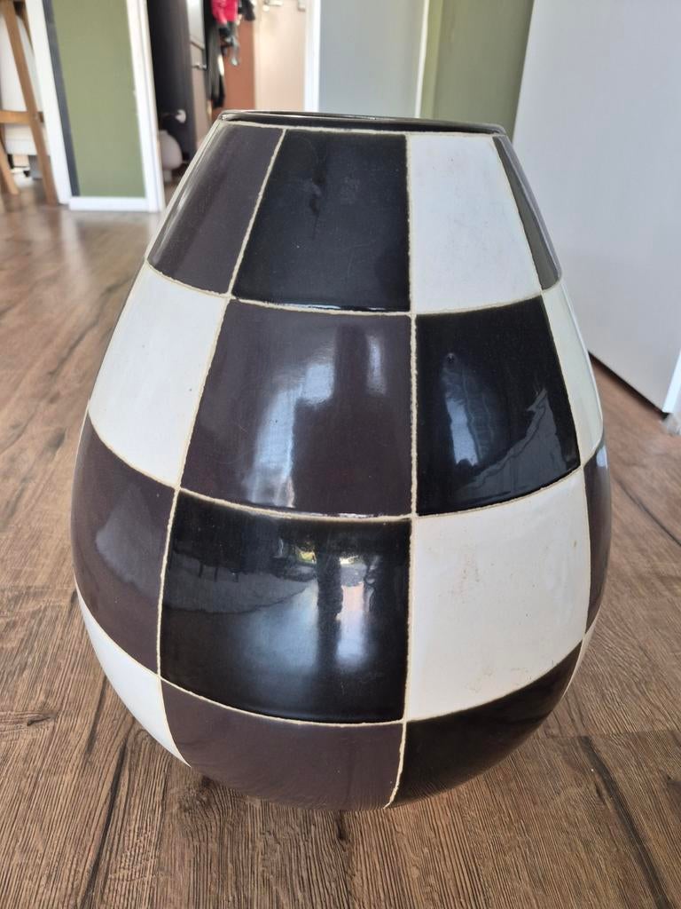 Zwart wit bruine Todo Mundo Holland vaas, Ophalen of Verzenden