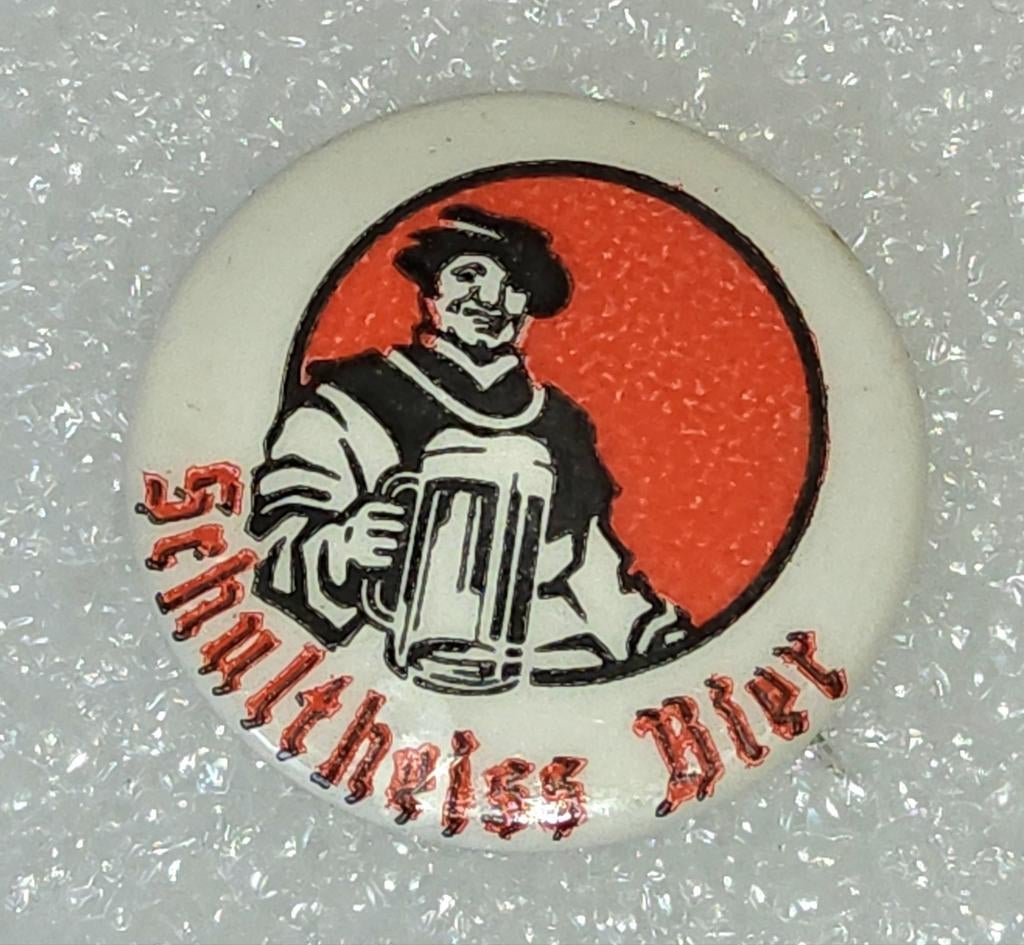 Vintage Schultheiss Bier Button, Ophalen of Verzenden, Gebruikt, Overige onderwerpen, Button