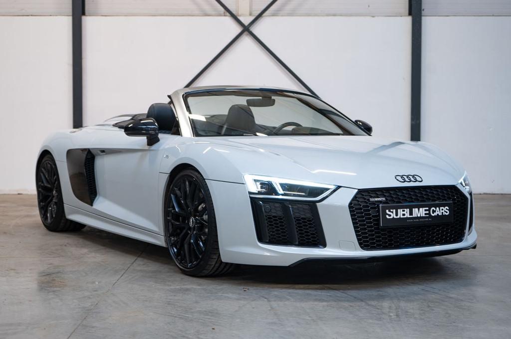 Audi R8 Spyder 5.2 FSI quattro | Suzuka Gray | B&O | Sportui, Auto's, Automaat, Gebruikt, Zwart, 5204 cc