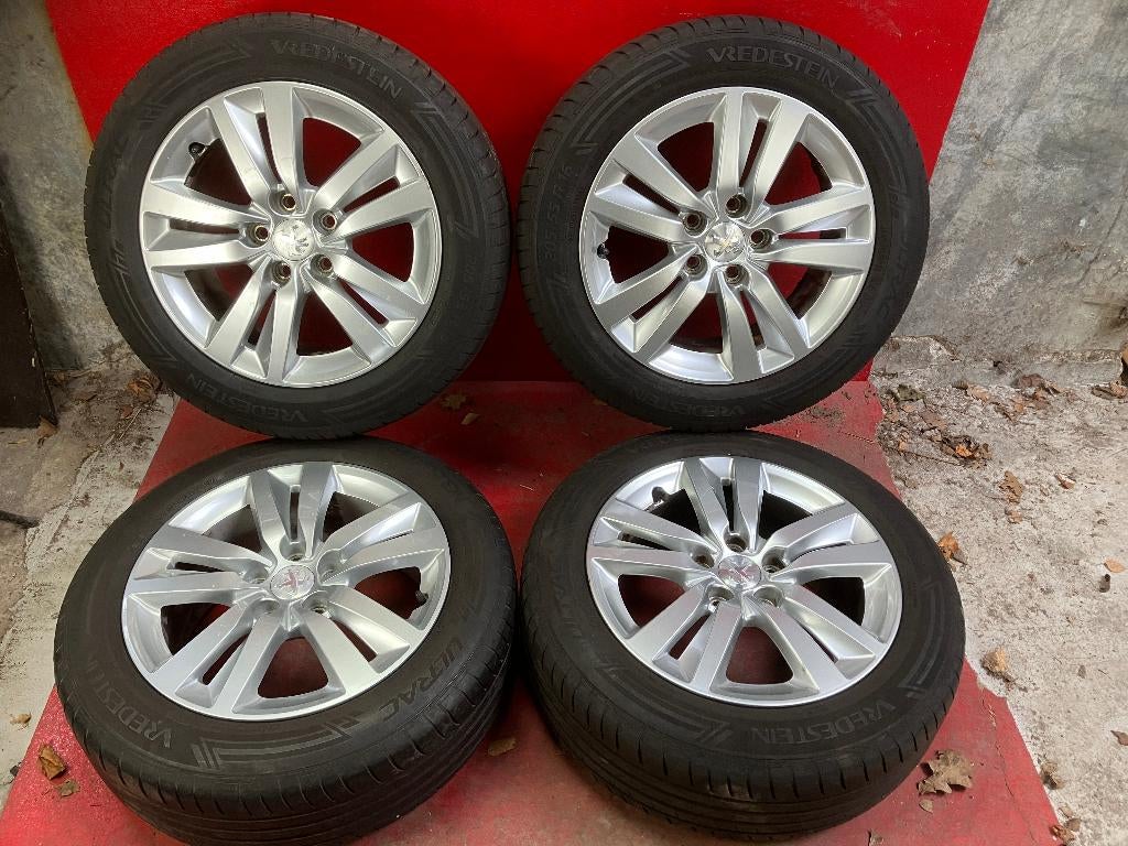 Lichtmetalen velgen Peugeot 308 205/55R16 Vredestein, Auto-onderdelen, Gebruikt, 16 inch, ., Banden en Velgen