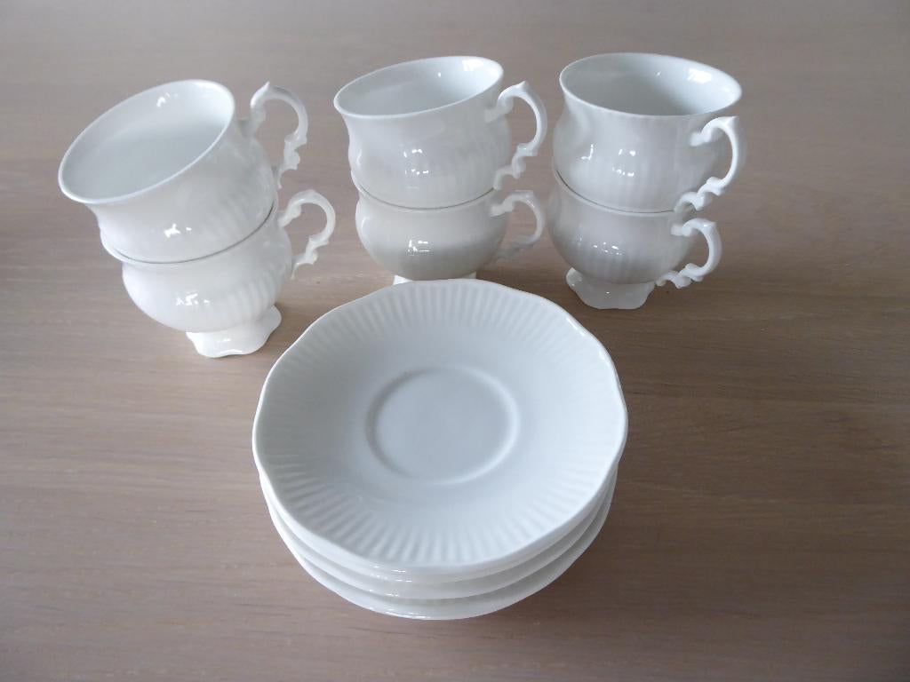 6 KOP en SCHOTEL ELIZABETHAN (wit), Verzamelen, Porselein, Kristal en Bestek, Ophalen of Verzenden, Zo goed als nieuw, Porselein